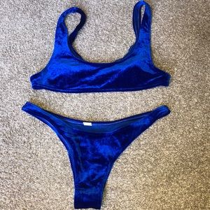 Blue velvet bikini